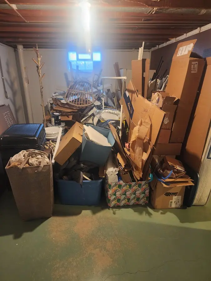 Roll-off dumpster container at job site for Concrete Dumpster Rental in Sioux Falls